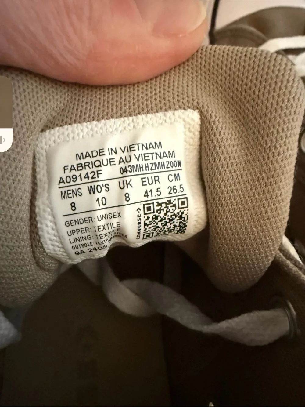 Converse High Top Sneakers in Taupe and White